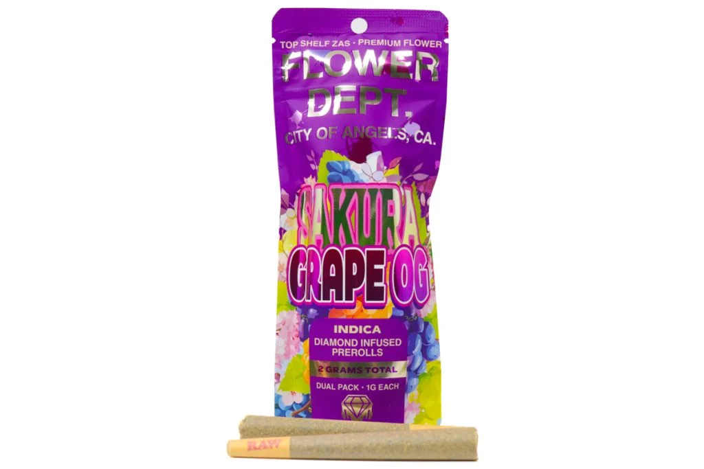 Flower Dept Diamond Infused Prerolls (2g) – Sakura Grape OG