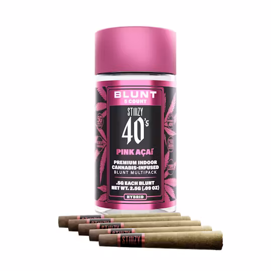 Stiiizy .5G 40’s Infused Mini Blunts 5 Pack (2.5g) – Pink Acai